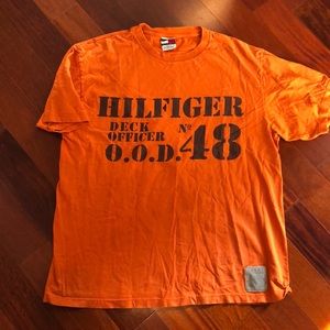Men’s large short sleeve tee shirt Hilfiger orange